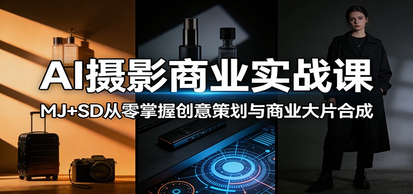 AI摄影商业实战课：MJ+SD从零掌握创意策划与商业大片合成-木子聊项目