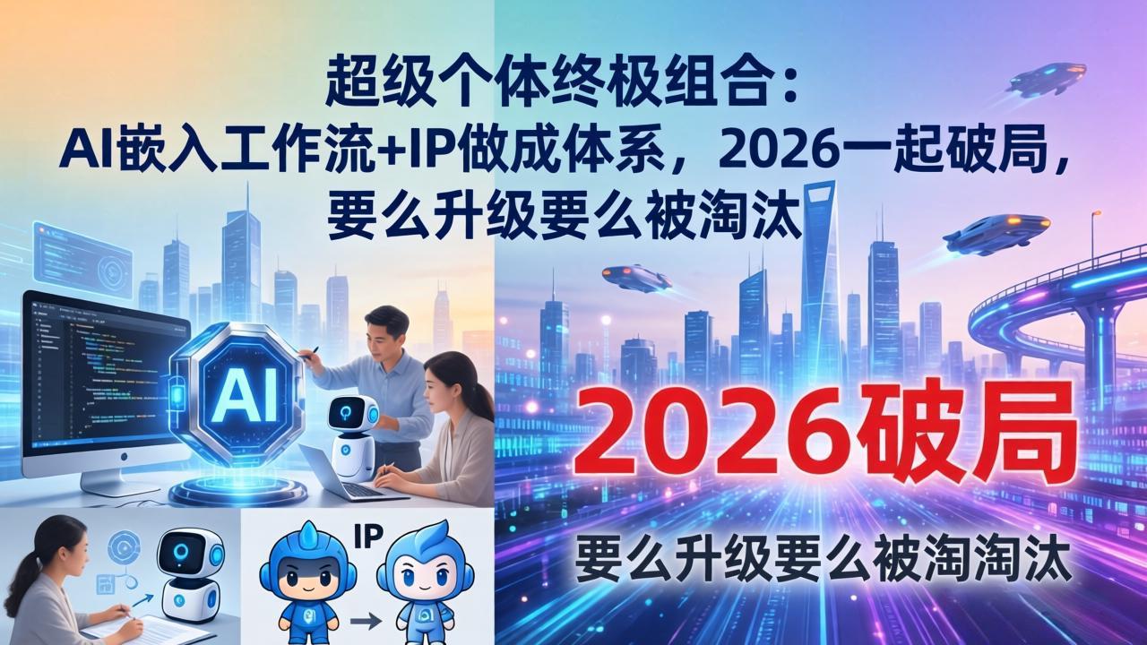 超级个体终极组合：AI嵌入工作流+IP做成体系，2026一起破局，要么升级要么被淘汰-木子聊项目