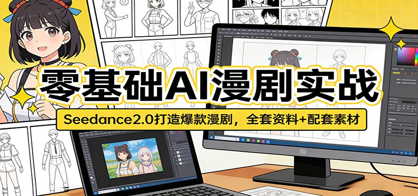 零基础AI漫剧实战：Seedance2.0打造爆款漫剧，全套资料+配套素材-木子聊项目