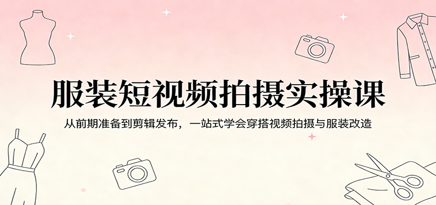 服装短视频拍摄实操课：从前期准备到剪辑发布，一站式学会穿搭视频拍摄与服装改造-木子聊项目