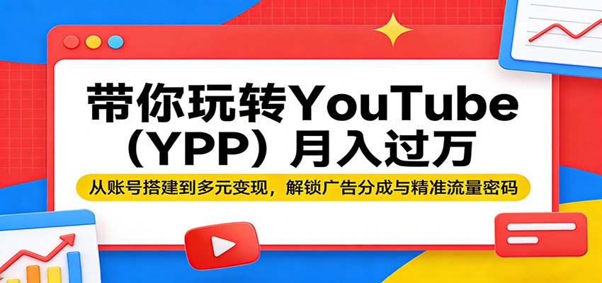 带你玩转YouTube(YPP)月入过万：从账号搭建到多元变现，解锁广告分成与精准流量密码-木子聊项目