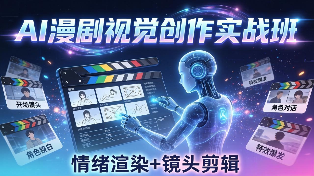 AI漫剧视觉导演思维实战班，从脚本到成片全掌握，分镜设计情绪渲染一站学会-木子聊项目