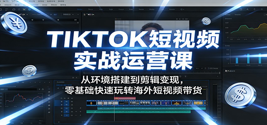 TIKTOK短视频实战运营课：从环境搭建到剪辑变现，零基础快速玩转海外短视频带货-木子聊项目