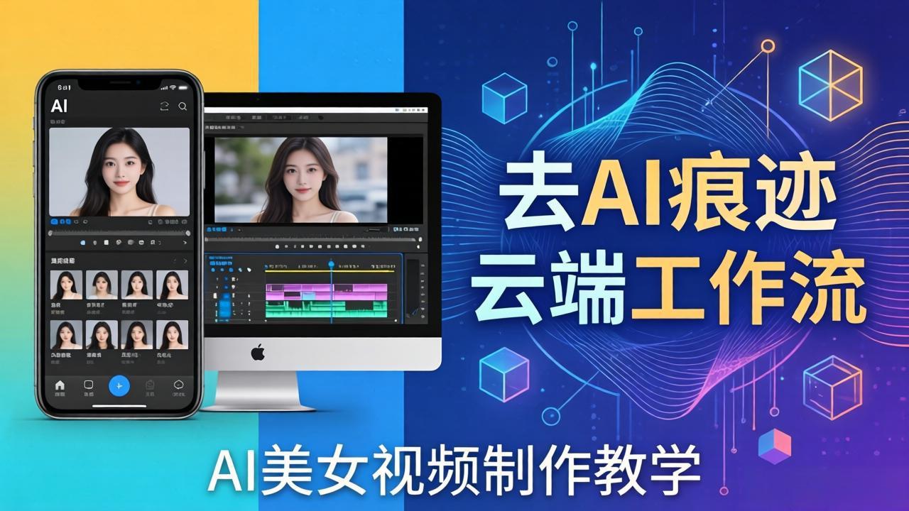 AI美女视频制作教学：去AI痕迹，云端工作流出图，手机电脑均可，不需要配置-木子聊项目