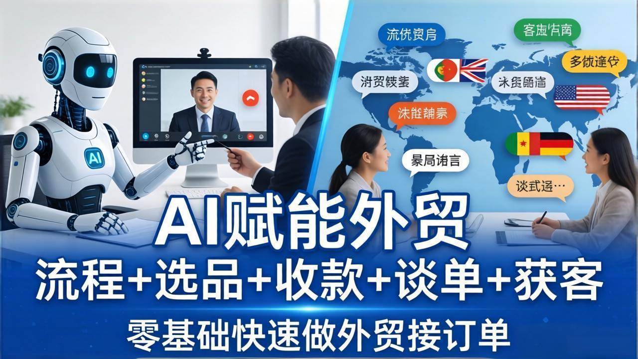 外贸+AI实战课：流程+选品+收款+谈单+获客，零基础快速做外贸接订单-木子聊项目