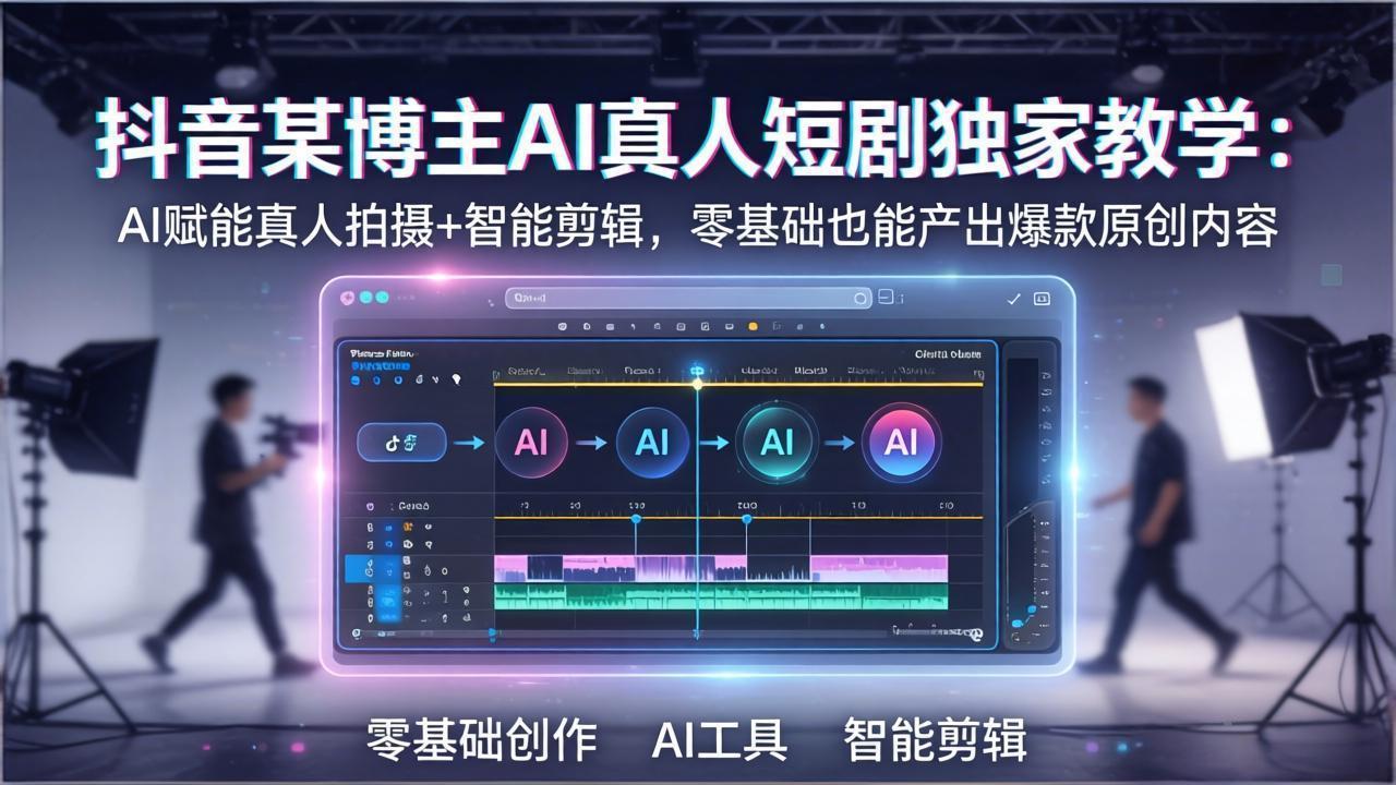 抖音某博主AI真人短剧独家教学：AI赋能真人拍摄+智能剪辑，零基础也能产出爆款原创内-木子聊项目