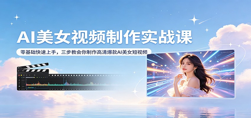 AI美女视频制作实战课:零基础快速上手,三步教会你制作高清爆款AI美女短视频-木子聊项目