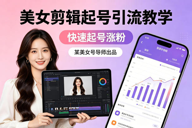 某美女号导师出品：美女剪辑起号引流教学，快速起号涨粉-木子聊项目
