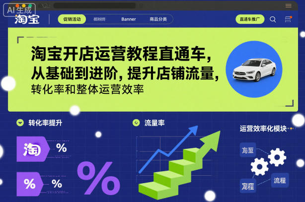 淘宝开店运营教程直通车，从基础到进阶，提升店铺流量，转化率和整体运营效率(更新26年4月10日)-木子聊项目