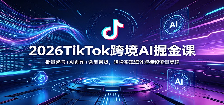 2026TikTok跨境AI掘金课：批量起号+AI创作+选品带货，轻松实现海外短视频流量变现-木子聊项目
