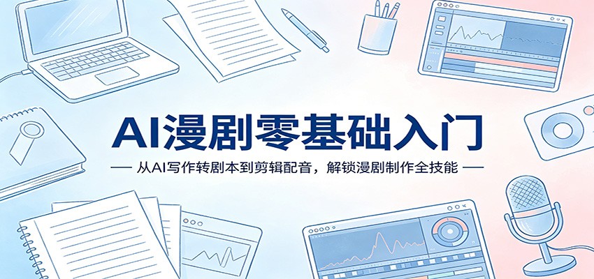 AI漫剧零基础入门：从AI写作转剧本到剪辑配音，解锁漫剧制作全技能-木子聊项目