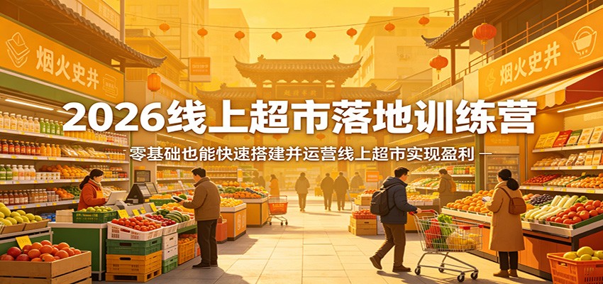 2026线上超市落地训练营，零基础也能快速搭建并运营线上超市实现盈利-木子聊项目