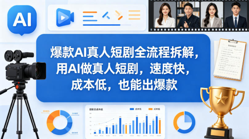 爆款AI真人短剧全流程拆解，用AI做真人短剧，速度快，成本低，也能出爆款-木子聊项目