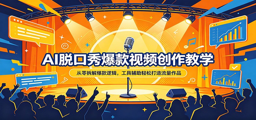 AI脱口秀爆款视频创作教学：从零拆解爆款逻辑，工具辅助轻松打造流量作品-木子聊项目
