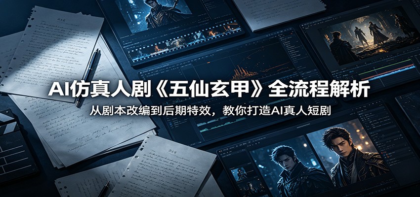 AI仿真人剧《五仙玄甲》全流程解析：从剧本改编到后期特效，教你打造AI真人短剧-木子聊项目