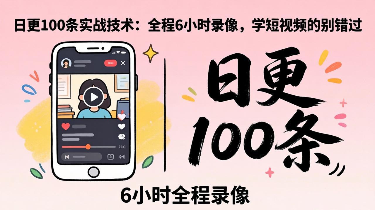 某工作坊东莞2026年4月12线下课：日更100条实战：全程6小时录像，学短视频的别错过-木子聊项目