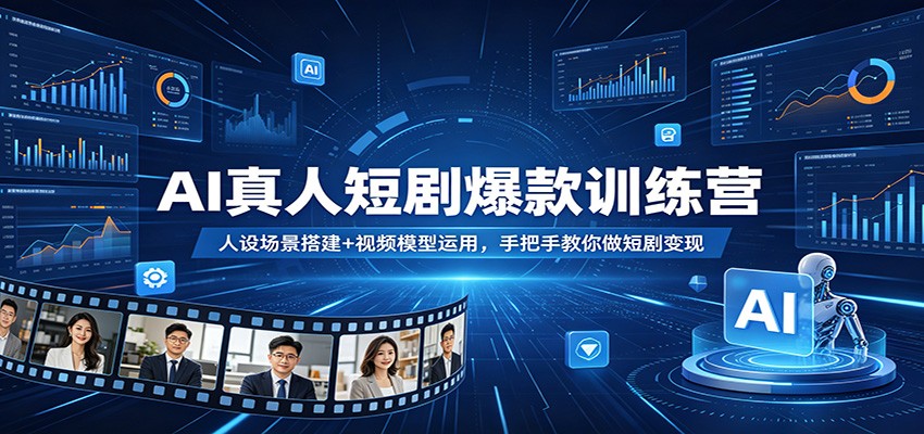 AI真人短剧爆款训练营：人设场景搭建+视频模型运用，手把手教你做短剧变现-木子聊项目