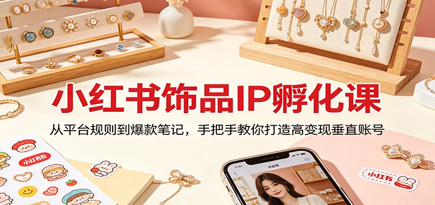 小红书饰品IP孵化课：从平台规则到爆款笔记，手把手教你打造高变现垂直账号-木子聊项目