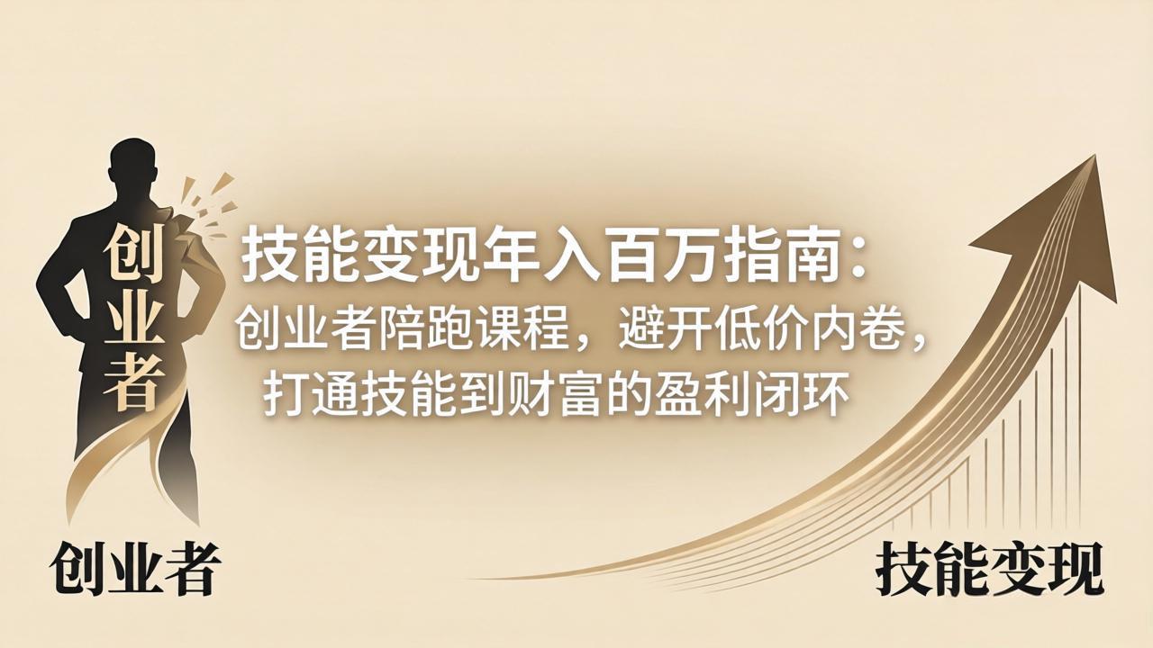 技能变现年入百万指南：创业者陪跑课程，避开低价内卷，打通技能到财富的盈利闭环-木子聊项目