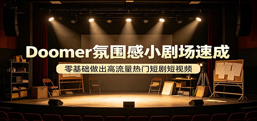 Doomer氛围感小剧场速成，零基础做出高流量热门短剧短视频-木子聊项目