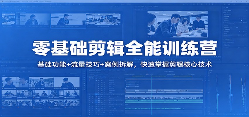 零基础剪辑全能训练营：基础功能+流量技巧+案例拆解，快速掌握剪辑核心技术-木子聊项目