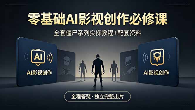 零基础AI影视创作必修课，全套僵尸系列实操教程加配套资料，全程答疑带你独立完整出片-木子聊项目