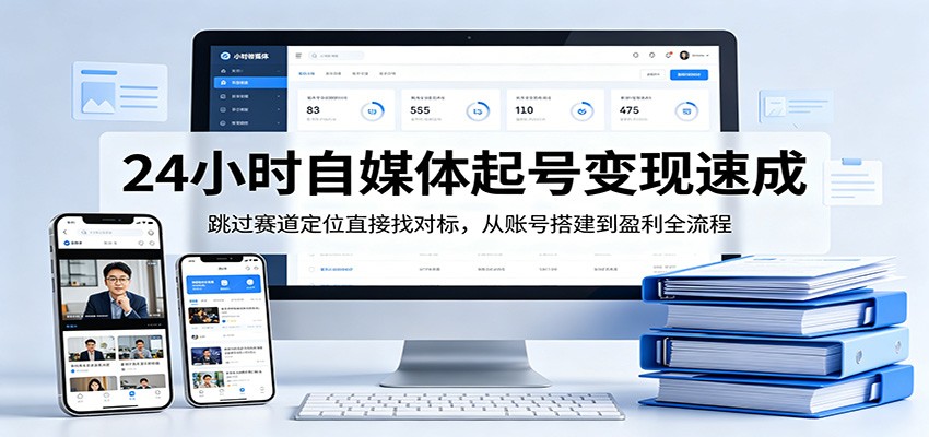 24小时自媒体起号变现速成，跳过赛道定位直接找对标，从账号搭建到盈利全流程-木子聊项目