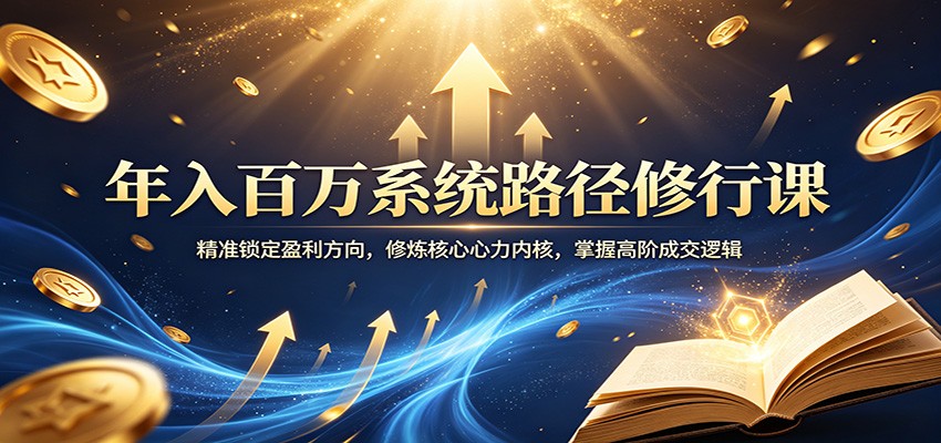 年入百万系统路径修行课：精准锁定盈利方向，修炼核心心力内核，掌握高阶成交逻辑-木子聊项目