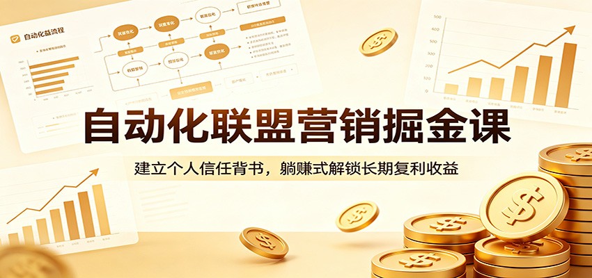 自动化联盟营销掘金课:建立个人信任背书,躺赚式解锁长期复利收益-木子聊项目