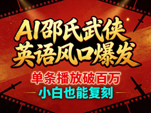 AI邵氏武侠英语风口爆发，单条播放破百万，小白也能复刻-木子聊项目