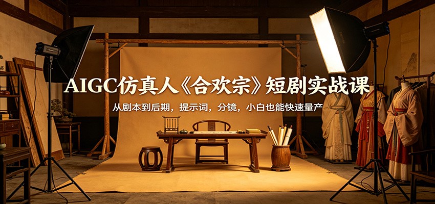 AIGC仿真人《合欢宗》短剧实战课：从剧本到后期，提示词，分镜，小白也能快速量产-木子聊项目
