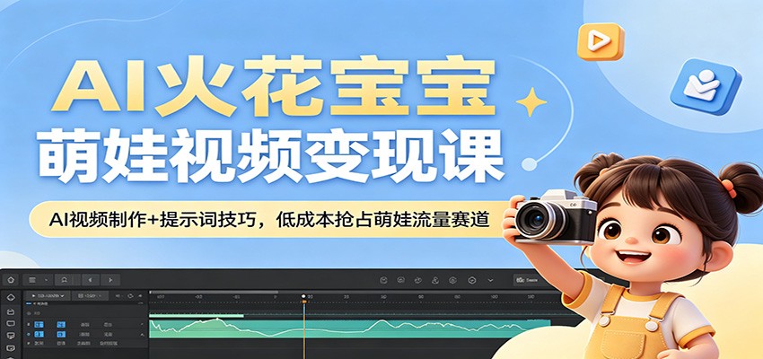 AI火花宝宝萌娃视频变现课：AI视频制作+提示词技巧，低成本抢占萌娃流量赛道-木子聊项目