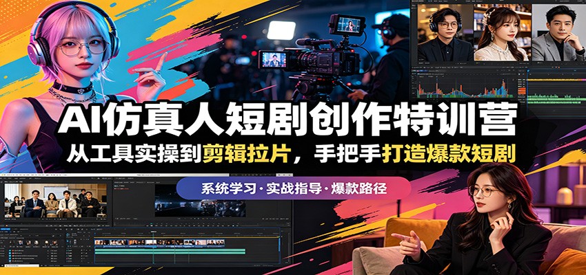 AI仿真人短剧创作特训营：从工具实操到剪辑拉片，手把手打造爆款短剧-木子聊项目