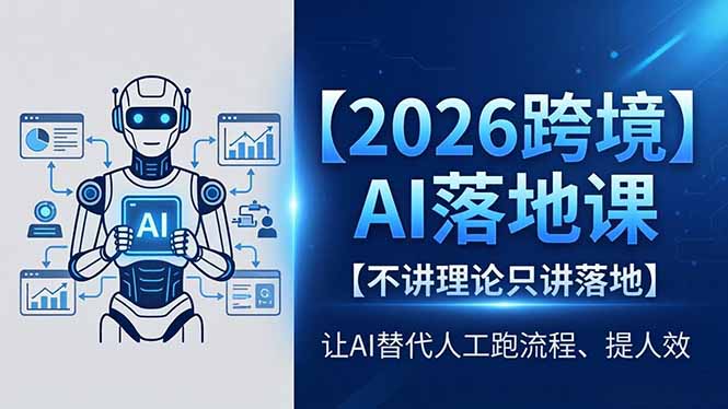 2026跨境AI落地课，不讲理论只讲落地，让AI替代人工跑流程、提人效-木子聊项目