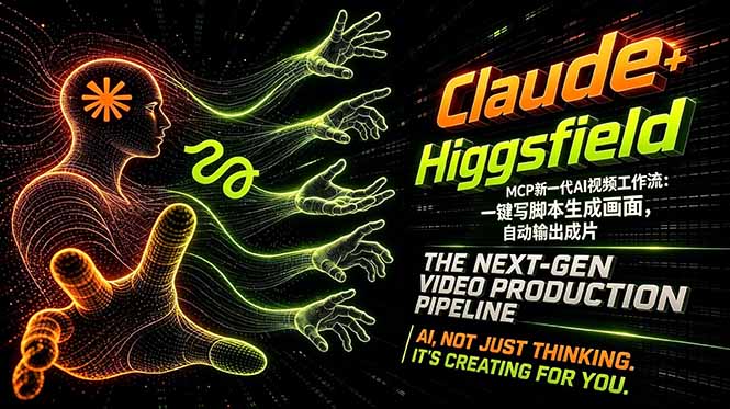 Claude+Higgsfield MCP新一代AI视频工作流：一键写脚本生成画面，自动输出成片-木子聊项目
