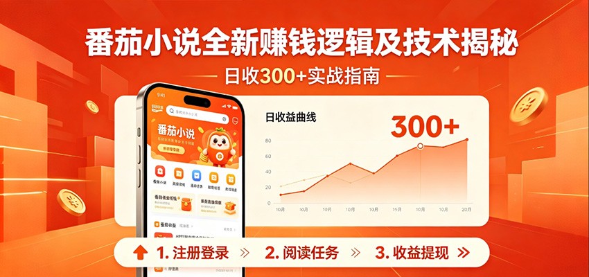 番茄小说全新赚钱逻辑及技术日收300+，小白新书皆可做！无脑赚就行了！-木子聊项目