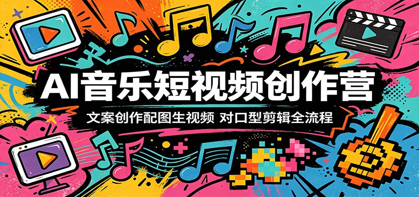 AI音乐短视频创作营：文案创作配图生视频，对口型剪辑全流程-木子聊项目