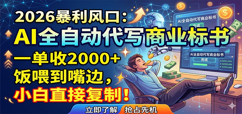 AI全自动代写商业标书，一单收2000+，饭喂到嘴边，小白直接复制-木子聊项目