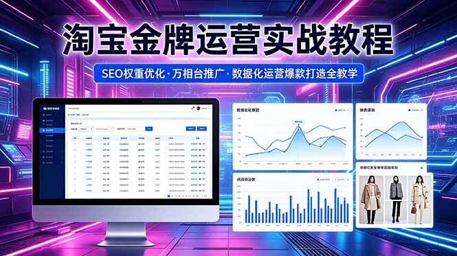2026 淘宝金牌运营实战教程，SEO权重优化万相台推广，数据化运营爆款打造全教学-木子聊项目