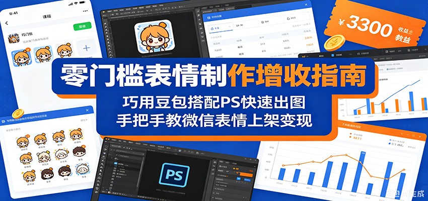 零门槛表情制作增收指南：巧用豆包搭配 PS 快速出图，手把手教微信表情上架变现-木子聊项目