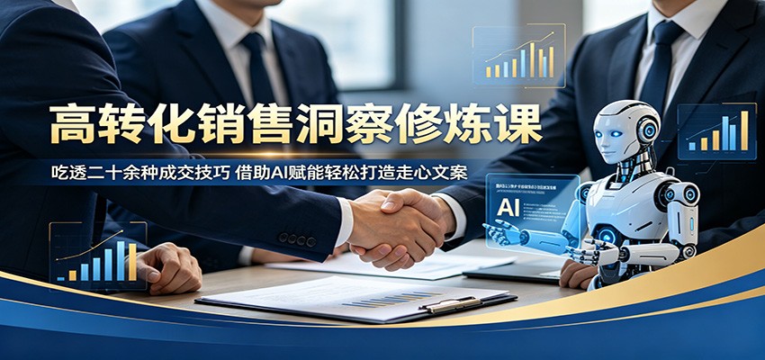高转化销售洞察修炼课：吃透二十余种成交技巧，借助AI赋能轻松打造走心文案-木子聊项目