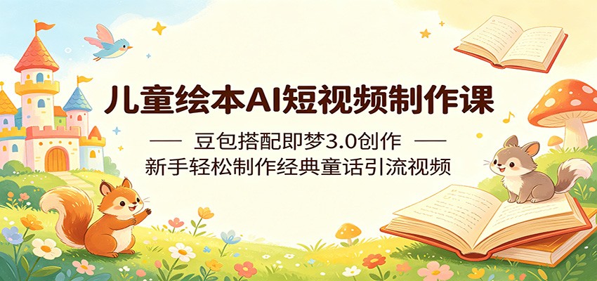 儿童绘本AI短视频制作课：豆包搭配即梦3.0创作，新手轻松制作经典童话引流视频-木子聊项目