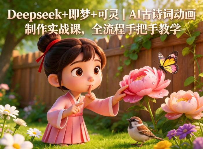 Deepseek+即梦+可灵｜AI古诗词动画制作实战课，全流程手把手教学-木子聊项目