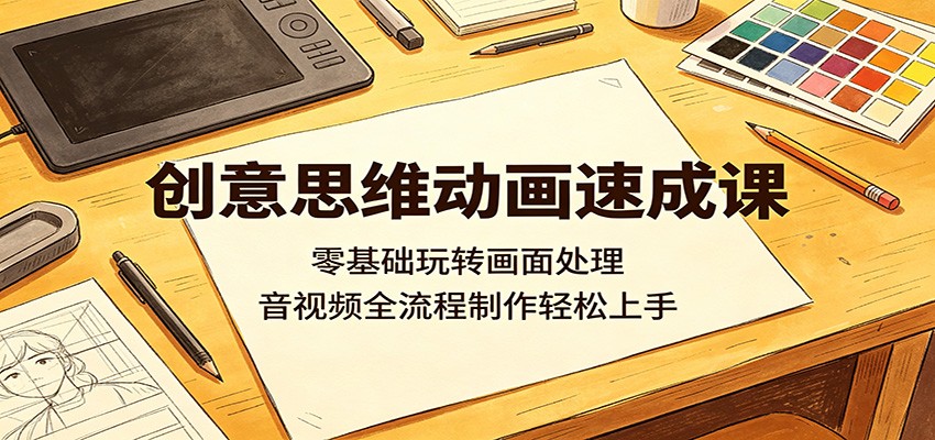 创意思维动画速成课：零基础玩转画面处理，音视频全流程制作轻松上手-木子聊项目
