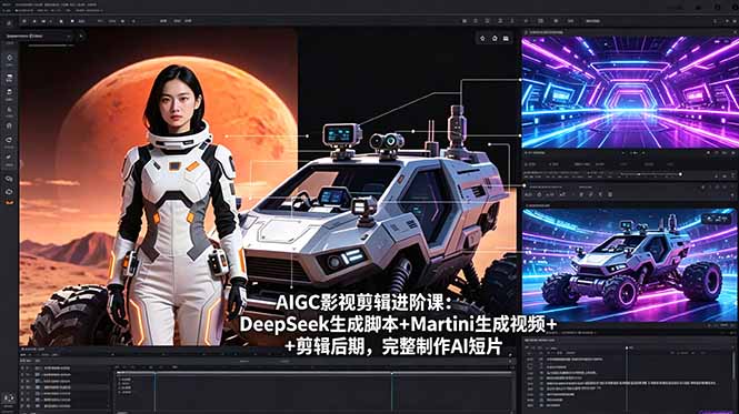 AIGC影视剪辑进阶课：DeepSeek生成脚本+Martini生成视频+剪辑后期，完整制作AI短片-木子聊项目
