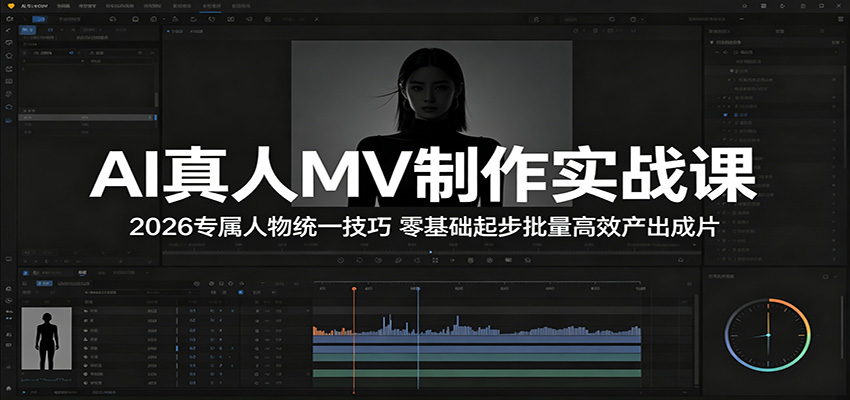 AI真人MV制作实战课：2026专属人物统一技巧，零基础起步批量高效产出成片-木子聊项目