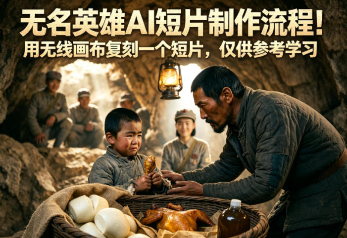 无名英雄AI短片制作流程！用无线画布复刻一个短片，仅供参考学习-木子聊项目
