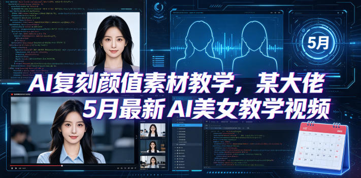 AI复刻颜值素材教学，某大佬5月最新AI美女教学视频，内含4月好物复刻教学-木子聊项目