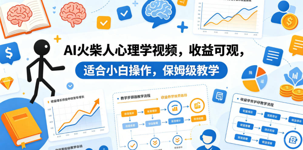 AI火柴人心理学视频，收益可观，适合小白操作，保姆级教学-木子聊项目