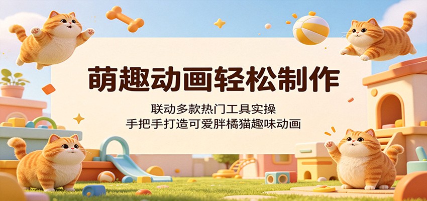 萌趣动画轻松制作，联动多款热门工具实操，手把手打造可爱胖橘猫趣味动画-木子聊项目
